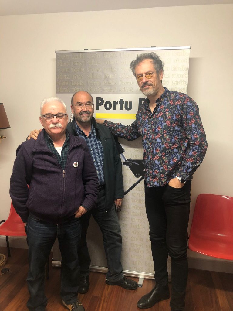 Roberto Utrilla (izda) y Rafa Cantera (centro) junto a nuestro presentador Joseba Lafuente.